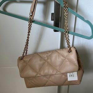 Vegan beige purse with gold chain H&M